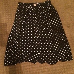 Polka dot midi skirt